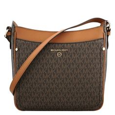 Michael Kors Ladies Crossbody. SKU: 32S1GT9C9B 252. Color: Brown/Acorn. Size: 26 x 24 x 7 cm. Michael Kors Signature Jet Set North South Crossbody Bag. Features a gold-tone hardware, zipper closure, adjustable strap for shoulder or crossbody wear and a main compartment with multifunction pockets. 100% leather. Size: L.  Gender: female.  Age Group: adult. Michael Kors Handbags Crossbody, Large Crossbody Bags, Michael Kors Crossbody Bag, Mk Bags, Brown Shoulder Bag, North South, Purses Michael Kors, Handbags Michael Kors, Jet Set