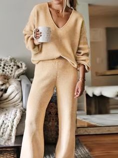 Faster shipping. Better service Sweater Lounge Set, How To Have Style, Two Piece Pants Set, Traje Casual, Vestidos Vintage, Women Set, Two Piece Outfit, Casual Wardrobe