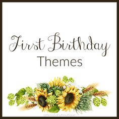 a bouquet of sunflowers and green leaves with the words boutique bows on it