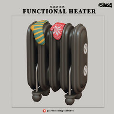 an image of a radiator with three hats on it's back legs