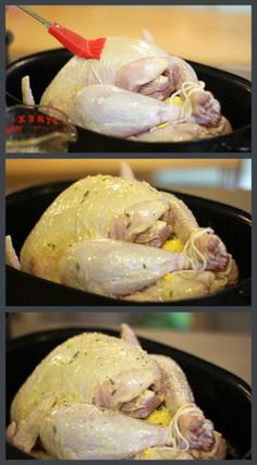 the process of roasting chicken in a cast iron skillet