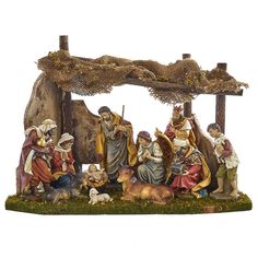 a nativity scene with the birth of jesus