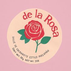 a sticker with a rose on it that says de la rosca, one of the causae estito marazann