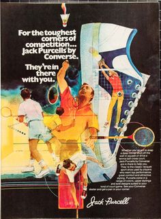 an advertisement for nike tennis shoes with two people holding rackets in front of them