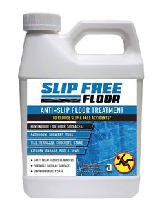 a gallon of slip free floor cleaner on a white background with the words, anti slip floor treatment