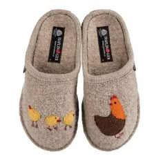 Haflinger Gallina (Women) - Natural Dress-Casual - Slippers - The Heel Shoe Fitters Women’s Slip On Shoes, Haflinger Slippers, Fun Slippers, Mother Hen, Wool Clogs, Embroidered Slippers, Wool Slippers, Open Toed Heels, Boiled Wool