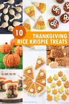 the top ten thanksgiving rice krispie treats for kids and adults to make with them