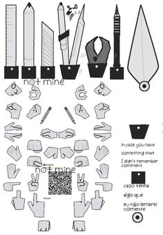 the instructions for how to make an origami doll with scissors and other accessories