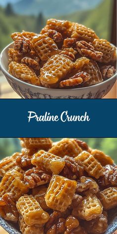 Praline Crunch is a delightful snack mix that combines the sweetness of caramelized sugar with the crunch of pecans and Crispix cereal. This easy-to-make treat is perfect for parties, gifting, or simply indulging at home. Pralines Crunch Recipe, Praline Crunch With Crispix Cereal, Crispix Pecan Crunch, Praline Party Mix Recipe, Sweet Crispix Mix Recipe, Crispy Crunch Dessert, Chew Out Loud Recipes, Take Home Treats For Christmas