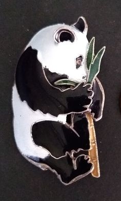 Zarah vintage Sterling Silver Panda & Bamboo, Sterling Enamel Pin/Brooch. Rare Panda Design, Design Stand, Green Enamel, Pin Brooch, Enamel Pin, Vintage Sterling Silver, Antique Jewelry, Brooch Pin, Promotion