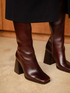 Burgundy Boots, Mid Heel Boots, Brown Knee High Boots, Suede Boots, Brown Boots, Womens Heels, Winter Season