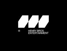 the logo for henry bros entertainment, which is designed by person and has white letters on black