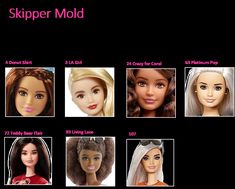 an image of barbie dolls with different hair styles