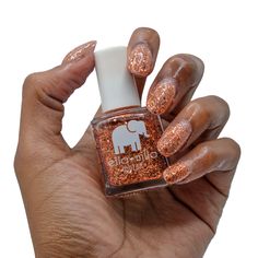 Warm bronze glitter, clear base polish Nail polish bottle 13.3 ml - 0.45 fl oz | ingredients *Translucent polish (clear base) "17-Free" products do not contain: Acetone, Animal-Derived Ingredients, Bisphenol-A, Camphor, Ethyl Tosylamide, Formaldehyde, Formaldehyde Resin, Gluten, Glycol Ether of Series E (Gycol ethers derived from ethylene oxide), Nonylphenol Ethoxylate, Parabens, Phthalates (including DBP), Styrene, Sulfate, Toluene, Triphenyl Phosphate (TPHP/TPP), Xylene Vegan Animal cruelty-fr Nail Polish Bottle, Nail Polish Bottles, Vegan Animals, Free Products, Cruelty Free, Quick Dry, Made In The Usa, With Love, Nail Polish