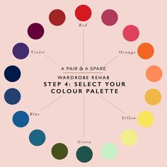 Color Wardrobe Palette, Colour Wheel For Clothes, Colour Wheel Design, Colour Wheel Design Ideas, Fashion Color Wheel, Kitchen Design Organization, Color Wheel For Clothes, A Pair And A Spare