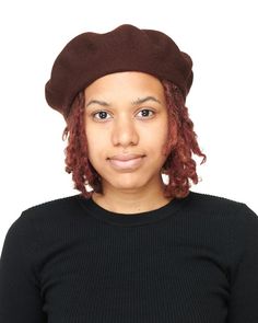 Brown Wool Felt Beret Front Classic Wool Beret For Fall, Classic Brown Beret For Fall, Adjustable Elegant Beret For Fall, Fitted Wool Beret In Casual Style, Adjustable Beret For Fall, Retro Brown Beret For Fall, Brown Wool Beret For Fall, Casual Fitted Wool Beret, Adjustable Wool Beret For Fall