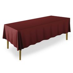 a long table covered with a maroon cloth