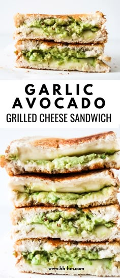 grilled cheese sandwich with guacamole and avocado