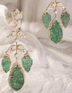 Polki Jewellery Sabyasachi, Diamond Emerald Earrings, Victorian Earrings, Bridal Jewelry Vintage, Jewellery Design Sketches, Fancy Jewellery Designs, Indian Jewellery Design Earrings, Belly Jewelry