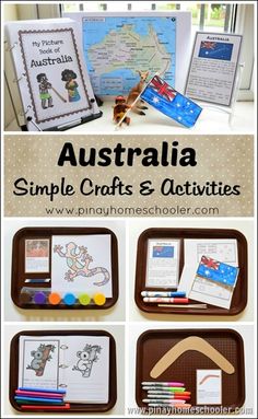 australia simple crafts and activities for kids to do with the australian country map in their homeschool