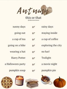 an autumn poem with pumpkins, books and other things to read in the background