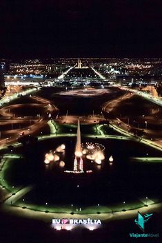 an aerial view of the airport at night