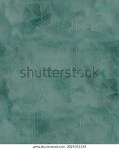 an abstract green background with geometric shapes and grungy paint on the paper, it is