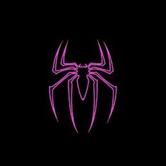 the purple spider logo on a black background