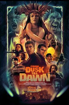 the poster for the upcoming horror film, dusk in the dark of the dawn is shown