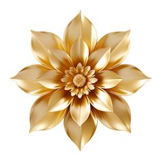 a golden flower on a white background with clippings to the center and bottom