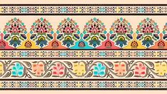 an intricately designed border with colorful designs