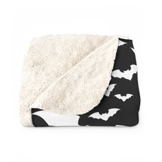 Wrap yourself in the spirit of Halloween! Our Spooky Bats Sherpa Fleece Blanket isn't just a blanket; it's an experience. As the nights grow longer and cooler, imagine curling up with a cup of cocoa, your favorite spooky movie playing, and this soft, festive throw draped over you. Why You'll Love It: 🌙 Unbeatable Comfort: Made with premium 100% polyester, it's like being hugged by a friendly ghost.🕸️ Hauntingly Beautiful: spooky white bats pattern print over black background on one side and pl Bats Pattern, White Bats, Gothic Blanket, Cute Halloween Blankets, Halloween Fuzzy Blanket, Spooky Blanket, Cup Of Cocoa, Blanket Halloween, Bat Pattern