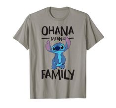 PRICES MAY VARY. Officially licensed by Disney ODNY-0338 Lightweight, Classic fit, Double-needle sleeve and bottom hem Stitch Ohana Means Family, Stitch Games, Lilo And Stitch Ohana, Stitch T Shirt, Stitch Clothes, Ohana Means Family, Disney Stitch, Tailored Shirts, Stitch Disney