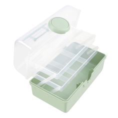 a plastic container with compartments and dividers