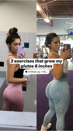 two women in leggings looking at their cell phones and texting, 2 exercises that grew my glutes 6 inches