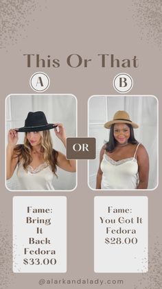 Fame Bring It Back Fedora Hat Ladies Hats, Hats And Fascinators, Bring It Back, Dare To Be Different, Women's Headwear, Women's Jewelry And Accessories, Family Traditions, Fedora Hat, Wide Brimmed