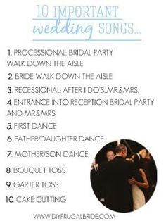 the top 10 important wedding songs for brides and grooms to play on their dance floor