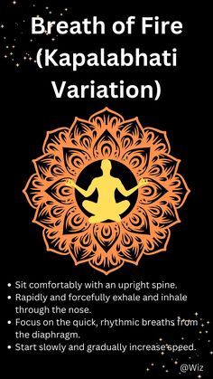 Breath of Fire, is a breathing technique practiced in yoga and pranayama. It involves rapid, forceful exhalations and passive inhalations through the nose. This technique is known for its energizing and cleansing effects on the body. Breath Of Fire, Breathing Meditation, Ancient Knowledge, Breathing Techniques, Kundalini Yoga, Hypnotherapy