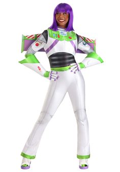 a woman dressed as buzz lightyear from toy story