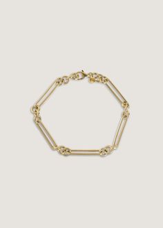 Mixed Link Chain Bracelet 14k Gold - Kinn Interlocking Ring, Fall Rings, Gold Baroque, Figaro Chain Necklace, Gold Rope Chains, Link Chain Bracelet, Diamond Tennis Bracelet, Pearl Hoop Earrings, Jewelry Lookbook