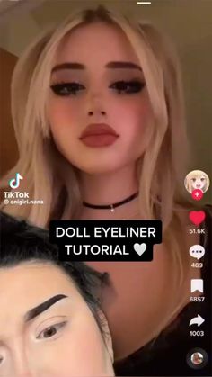 Doll Eyes Eyeliner, Beautiful Makeup Tutorial, Cool Makeup Tutorial, My Makeup Tutorial, Imvu Makeup Tutorial, Belle Delphine Makeup Tutorial, Doll Eye Makeup Tutorial, Cute Makeup Looks Aesthetic, Streamer Makeup