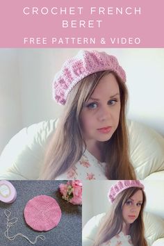 the crochet french beret is free pattern and video