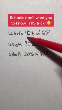 a red pen on top of a piece of paper with the words school don't want you to know this trick