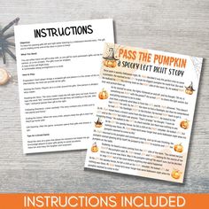 the instructions for pumpkins and jack - o'- lanterns are shown in this printable