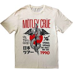 Motley Crue - Dr Feelgood Japanese Tour '90 This T-Shirt is a Rock Off Officially Licensed Product. Official and Licenced Merchandise T-Shirt Natural Colourway 100% Cotton Unisex Please see attached image for size details As a rough guide once items are shipped they can take the approximate times to arrive: UK - Up to 2 Days Europe - 5 to 8 Days Elsewhere - 2 to 3 Weeks Motley Crue Dr Feelgood, Fuji Rock, Vintage Rock Tees, Dr Feelgood, Hip Hop Classics, Motley Crüe, Motley Crue, Mötley Crüe, Short Styles