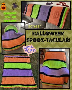 Laurie Schue ePattern: Halloween Spook-tacular Afghan Patterns Loom Blanket, Round Loom Knitting, Afghan Loom, Creative Vibes, Loom Love, Round Loom, Weaving Loom Diy, Knifty Knitter, Peg Loom