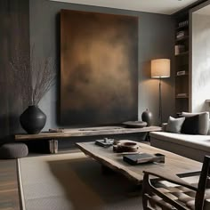 Large Brown And Black Minimalist Abstract Painting Original Black Brown Minimalist Wall Art Organic Luxury Interior, Male Living Room Ideas, Living Room Decor Artwork, Brown Canvas Art, Minimalist Oil Painting, Brown Minimalist, Houston Heights, Moody Decor, Minimalist Abstract Art