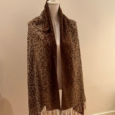 Wrap Scarf Brown Leopard Print 26”X72” Wrap Scarf, Brown Leopard, Scarf Wrap, Scarf Accessory, Leopard Print, Women Accessories, Cream, Women Shopping, Color