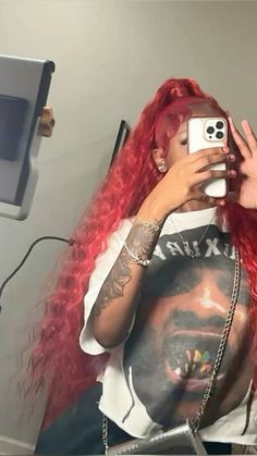 Red Flip Over Quick Weave, Red Hairstyles Black Women, Red Quick Weave Hairstyles, Red Ponytail Hairstyles, Red Hair Ponytail, Red Hair Hairstyles, Red Ponytail, Red Weave Hairstyles, Redhead Hairstyles