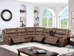 a large sectional couch in a living room